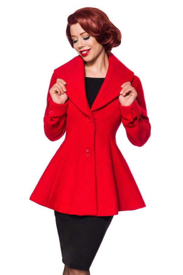 Wolljacke von Belsira in rot oder schwarz.